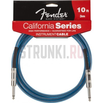 Кабель FENDER 10' CALIFORNIA CABLE LAKE PLACID BLUE, 3м (прямой-прямой)