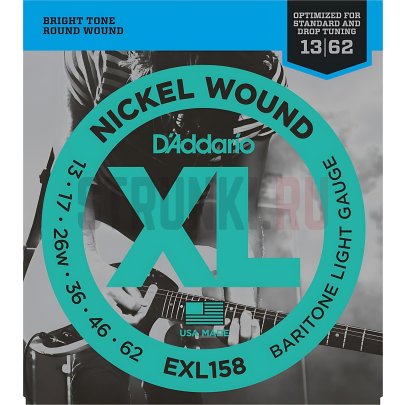 Струны для электрогитары D'Addario EXL158 Baritone-Light 13-62