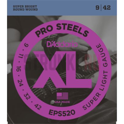 Струны для электрогитары D'Addario ProSteels EPS520 9-42