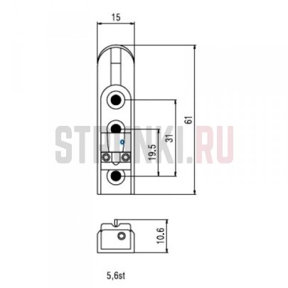 Одиночный бридж Individual для бас-гитары Paxphil BB215-BK , чёрный