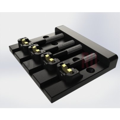 Бридж для 4-струнной бас-гитары HIPSHOT KickAss Bass Bridge 5K400B, черный