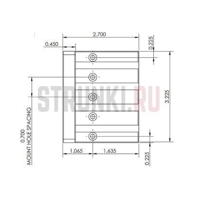 Бридж для 4-струнной бас-гитары HIPSHOT KickAss Bass Bridge 5K400B, черный