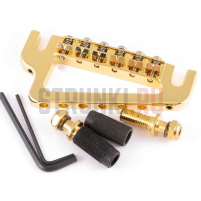 Бридж и струнодержатель HIPSHOT 43100G BABY GRAND, золото, с насечками, metric