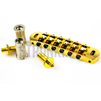 Бридж T-O-Matic HIPSHOT 4TM060GB-U, без насечек, золото, metric