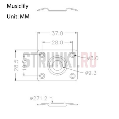 Musiclily M570 панель для джека, золото