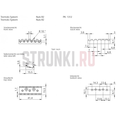 Топлок Original Floyd Rose R2 FRNR2CP (41,3мм), хром