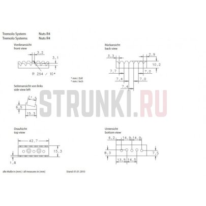 Топлок Original Floyd Rose R4 FRNR4GP (42,9мм), золото