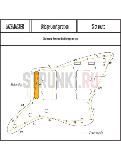 Пластиковая панель, трехслойная, Fender Jazzmaster, белый перламутр, HOSCO JM-P3P