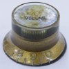 HOSCO KG-130VSI/R ручка потенциометра громкости, Top Hat, состаренная, золотая с серебристым колпачком (дюймовый размер) картинка 0