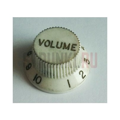 Ручка потенциометра Hosco KRW-240VI, Fender style, дюймовая, громкость, состаренная, белая