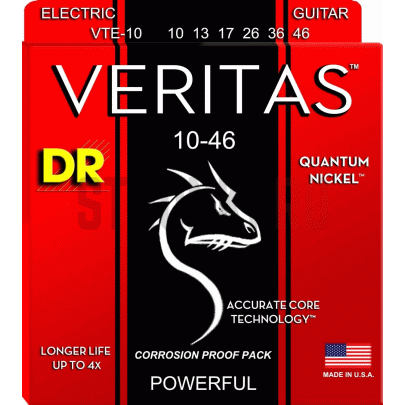 Струны для электрогитары DR VTE-10 Veritas Quantum Nickel Round Core 10-46