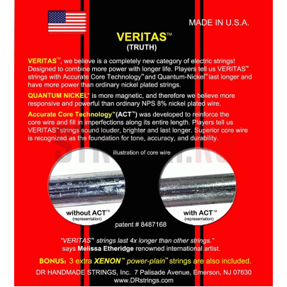 Струны для электрогитары DR VTE-10 Veritas Quantum Nickel Round Core 10-46