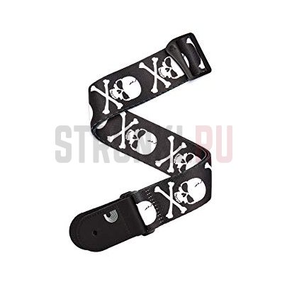 Ремень для гитары PLANET WAVES by D'ADDARIO 50H01 "Skull & Cross Bones"