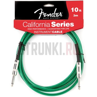 Кабель FENDER 10' CALIFORNIA CABLE SURF GREEN 3м (прямой-прямой)