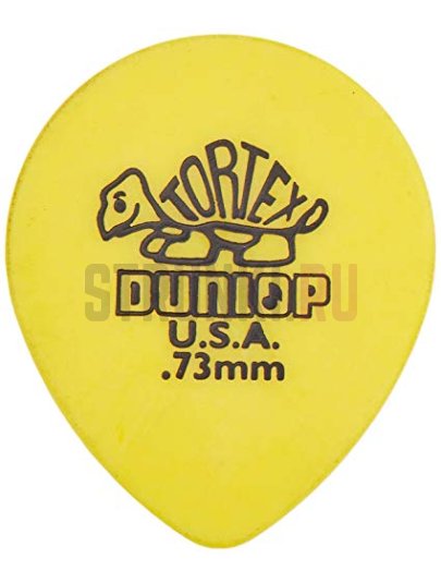 Медиатор Dunlop 413R.73 Tortex Teardrop, желтый, 0.73 мм, 1 шт.