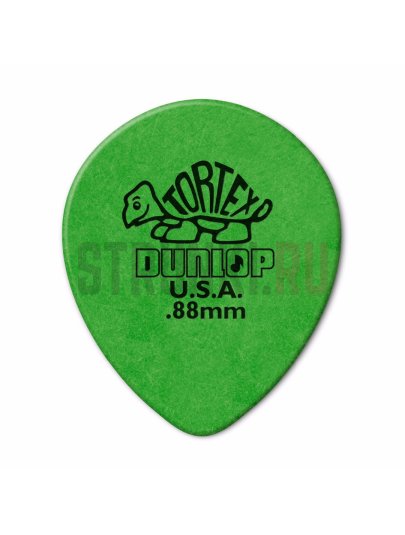 Медиатор Dunlop 413R.88 Tortex Teardrop, зеленый, 0.88 мм, 1 шт.