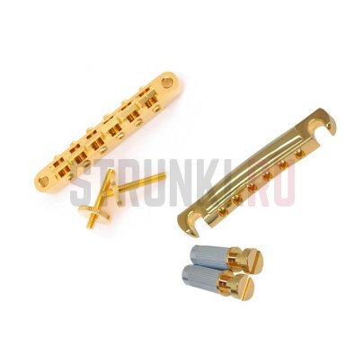 Сет замковый Бридж GOTOH GE-104BG + Струнодержатель GOTOH GE-101A, золото