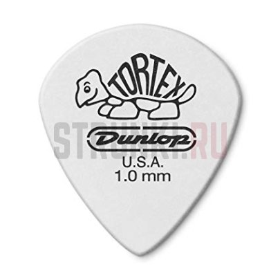 Медиатор Dunlop 478R1.0 Tortex Jazz III White Cabinet, 1 мм, 1 шт.
