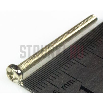 PARTS M3*32, винт для крепления сингла или хамбакера на корпус или панель (2,8x32mm) хром