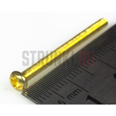 PARTS M2,5*32, винт для крепления сингла или хамбакера на корпус или панель (2,5x32mm) золото