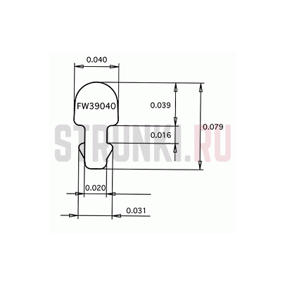 Ладовая проволока сталь, 60 см, (ш 1.02 мм, в 1 мм), JESCAR FL39040-S