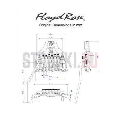 Тремоло система Floyd Rose, FRTX02000, черный