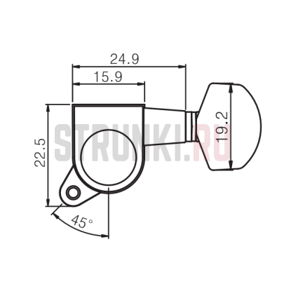 Колок одиночный Paxphil J-02-CR, левый, хром