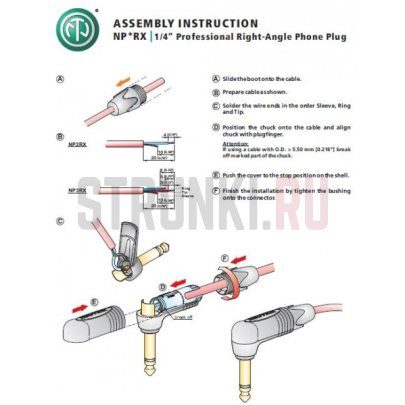 NEUTRIK NP2RX джек моно, угловой, 6,3 мм, металл