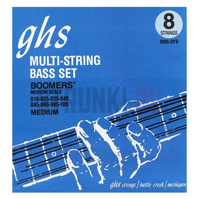 Струны для бас-гитары GHS Boomers 8MS-DYB 18-105