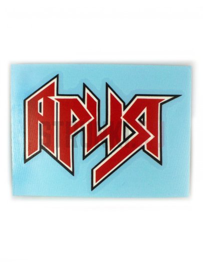 Наклейка для гитары "АРИЯ" Струнки.ру, красный