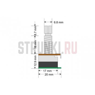 SHADOW SH-124-250A Kill Pot потенциометр A250K длина резьбы 16 мм
