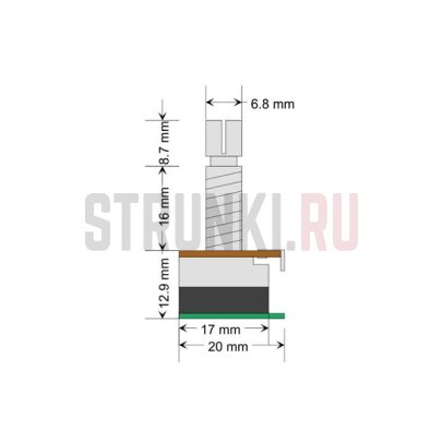 SHADOW SH-124-250B Kill Pot потенциометр B250K длина резьбы 16 мм