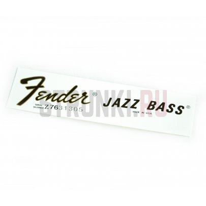 Наклейка декаль на голову грифа гитары "Fender Jazz Bass 1976-1979" Струнки.ру
