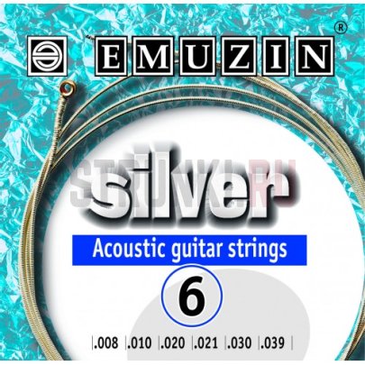 Струны для акустической гитары Emuzin Silver 6А201 8-39