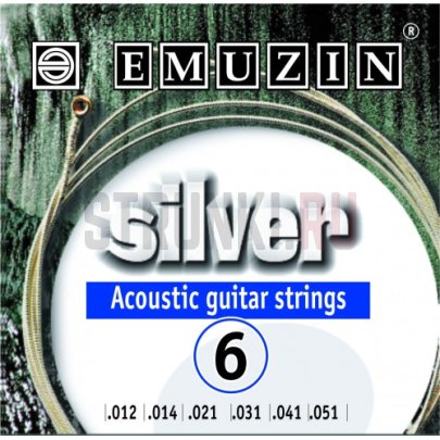 Струны для акустической гитары Emuzin Silver 6А204 12-51