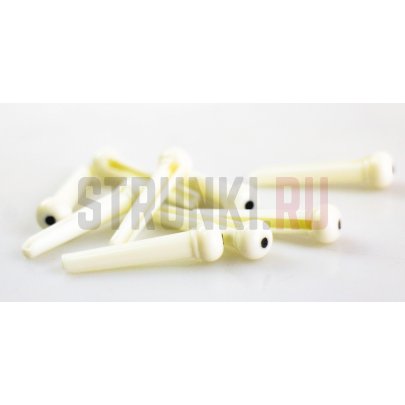 Втулка (бобышка) EMUZIN ABP 02 для акустической гитары, белая с точкой