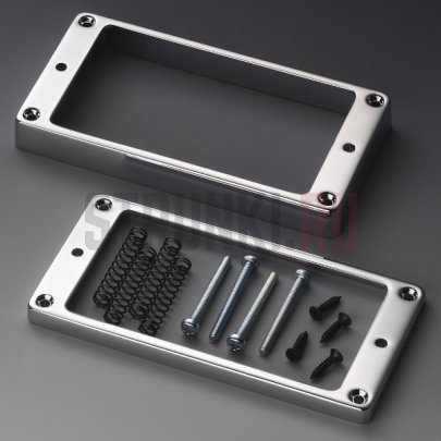 Комплект рамок для хамбакеров радиусные, металлические, нек+бридж SCHALLER 17040212, 17040214 Curved, хром