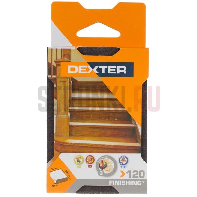 Губка абразивная Dexter P120 100х70 мм