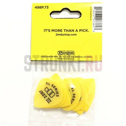 Набор медиаторов Dunlop 498P.73 Tortex Jazz III XL, 0.73 мм, упаковка 12 шт.