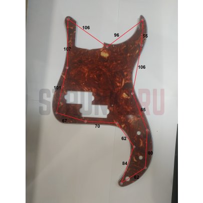 Панель для оригинального Fender Precision Bass Japan, трехслойная, Musiclily MX1407BT, для 4-струнных, винтажная черепаховая