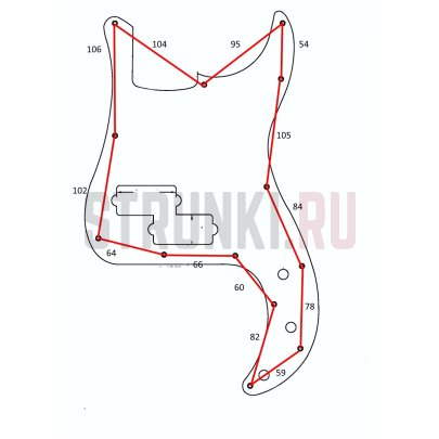 Панель для оригинального Fender Precision Bass Japan, Musiclily MX1407BK, для 4-струнных, черная