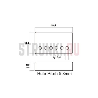 Крышка звукоснимателя для хамбакера 9.8MM нековая, 49 мм HOSCO PC43N DELUXE, никель