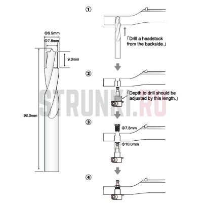 Сверло под отверстия колков HOSCO TL-DB2-7899