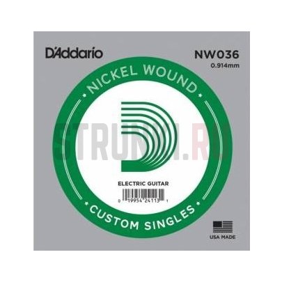 Одиночная струна для электрогитары    D'Addario NW036 Bulk 36