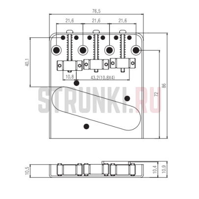 Бридж для Telecaster Paxphil BT005-BK, черный