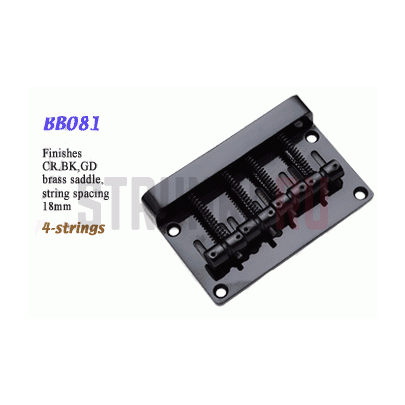 Бридж для 4-струнной бас-гитары Paxphil BB081-BK, черный