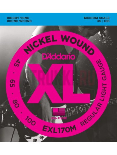 Струны для бас-гитары D'Addario EXL170M Nickel Wound 45-100