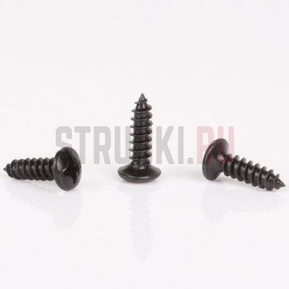 Paxphil WO3012-BK, саморез для панели, крышек Fender Style черные (12 x 3mm)