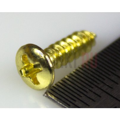 Paxphil WO3012-GD Саморез для панели, крышек Fender Style позолота (12 x 3mm)