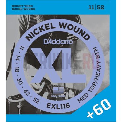 Струны для электрогитары D'Addario EXL116 + Seven String 11-60